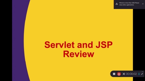Thumbnail for entry Java Servlet and JSP Review