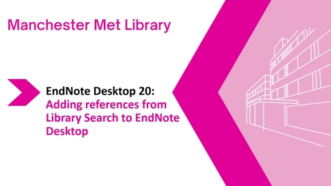 Thumbnail for entry Endnote Desktop 20: adding references from Library Search