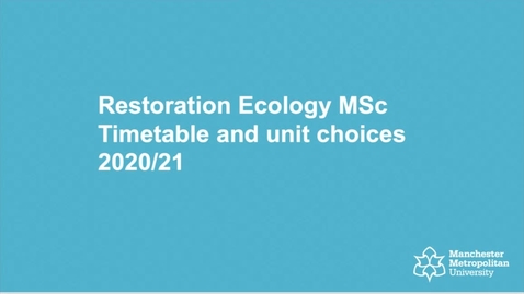 Thumbnail for entry Information about Unit Choices - MSc Restoration Ecology