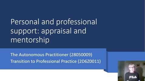 Thumbnail for entry Lecture personal and professional support - appraisal and mentorship