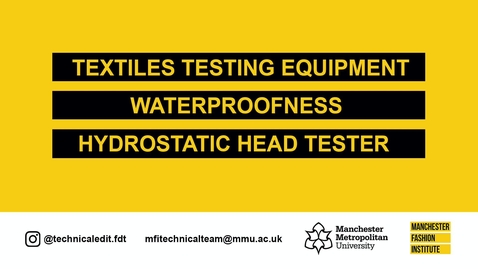 Thumbnail for Waterproofness - Hydrostatic Head Tester