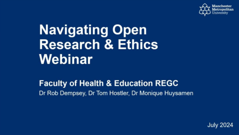 Thumbnail for Navigating Open Research &amp; Ethics Webinar (8/7/2024)