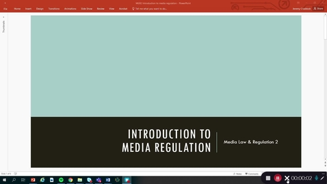 Thumbnail for entry Media Law and Regulation 2: Introduction to Media Regulation