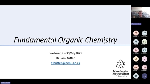 Thumbnail for Fundamental Organic Chemistry Webinar 5 (30/06/2025)