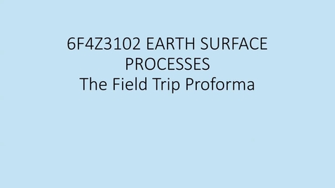 Thumbnail for 6F4Z3102 The Field Trip Proforma and Map