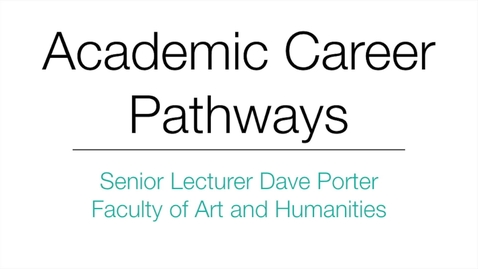 Thumbnail for entry Senior Lecturer Dave Porter