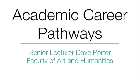 Thumbnail for Senior Lecturer Dave Porter