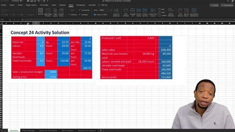 Thumbnail for Concept 26-Variance Analysis in Excel