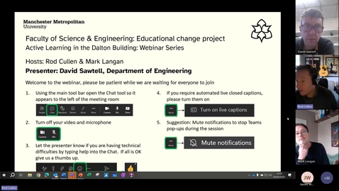 Thumbnail for Active Learning in the Dalton Building, David Sawtell, Dept of Engineering 1st Feb 2024
