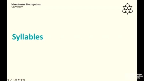 Thumbnail for The syllable - Video Lecture 20th November 2026