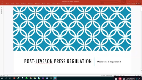 Thumbnail for entry Media Law and Regulation 2: Post-Leveson Press Regulation