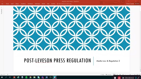 Thumbnail for Media Law and Regulation 2: Post-Leveson Press Regulation
