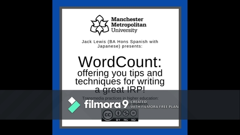 Thumbnail for WordCount-Episode 4: Literature review- Special episode  with Dr Mercedes Peñalba-Sotorrío. A podcast offering you tips and techniques for writing a great Independent Research Project.mp4