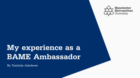 Thumbnail for entry My experience as a BAME Ambassador