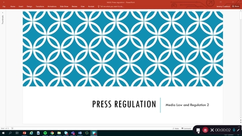 Thumbnail for entry Media Law &amp; Regulation: Press Regulation