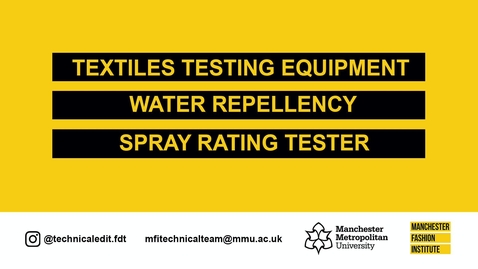 Thumbnail for entry Water Repellency - Spray Rating Tester