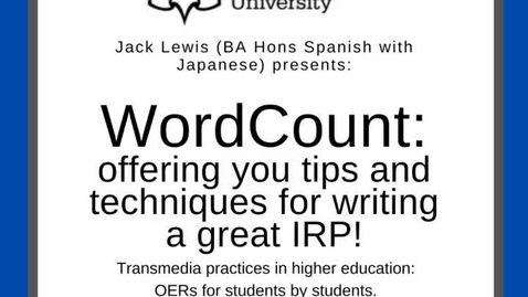 Thumbnail for WordCount-Episode 8  (Review of key tips) -Podcast offering you tips and techniques for writing a great independent research project.mp4