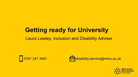 Thumbnail for entry Transition to university - Disability Service