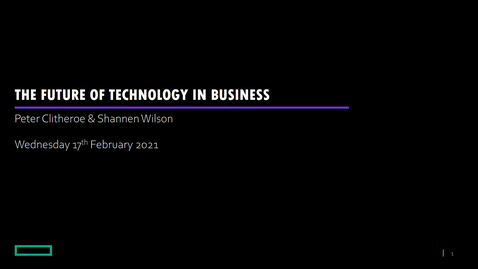 Thumbnail for entry Hewlett Packard Enterprise - Business Technology: Meet The Employers (Virtual Event) 17/02/21