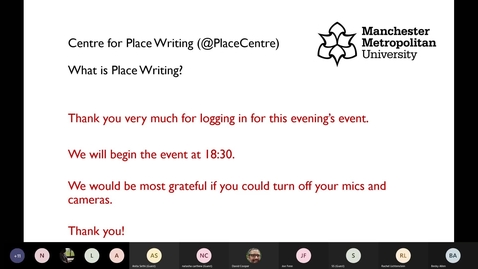 Thumbnail for ‘What is Place Writing Now?’ a panel discussion (Wednesday 23rd June 2021 6.30-8pm )