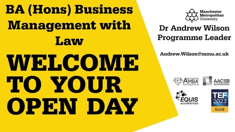 Thumbnail for Business Management With Law Open Day Video (1)