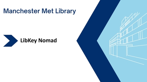 Thumbnail for Access academic journal articles using Libkey Nomad