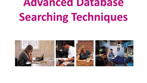 Thumbnail for entry Advanced database searching techniques