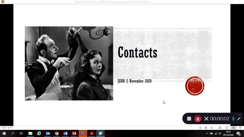Thumbnail for JSNR 2 Contacts week 1 Lecture