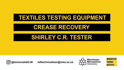 Thumbnail for entry Crease Recovery - Shirley CR Tester