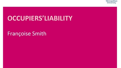 Thumbnail for Occupiers' Liability Part 3 WITH SOUND