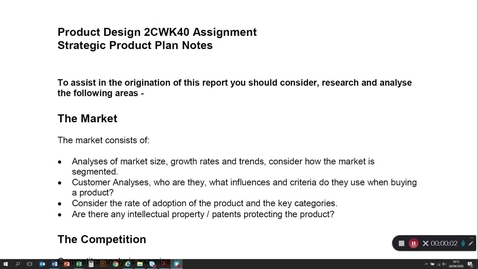 Thumbnail for entry Product Design Assinment Strategic Product Plan Notes 2020