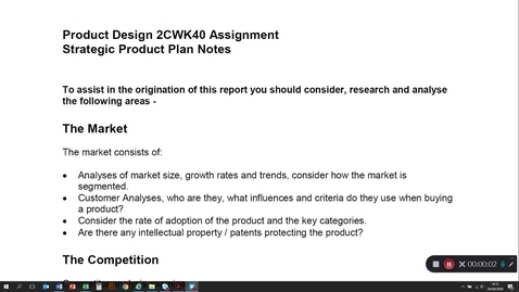 Thumbnail for Product Design Assinment Strategic Product Plan Notes 2020