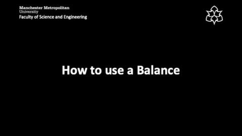 Thumbnail for entry How to use a  Balance