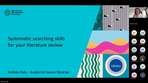 Thumbnail for Literature searching and search strategy session for MSc Advanced Physiotherapy-20250718_100319-Meeting Recording