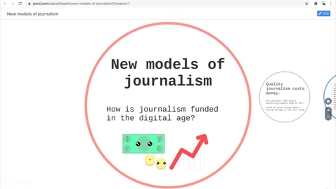 Thumbnail for entry Advanced Journalism Lecture 2 Part 1: New Models of Journalism