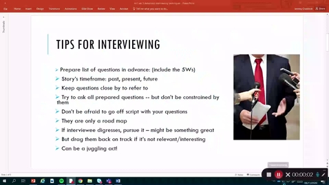 Thumbnail for Advanced Journalism 1: Tips on Interviewing