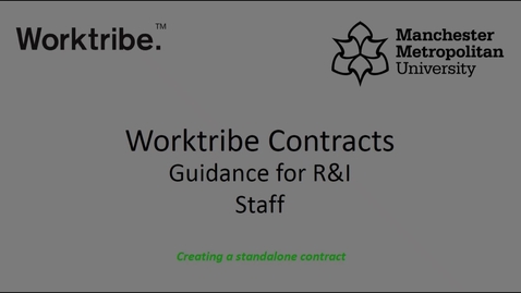 Thumbnail for Worktribe Contracts Guidance – Creating a Standalone Contract