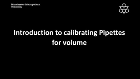 Thumbnail for entry Introduction to calibrating Pipettes for volume