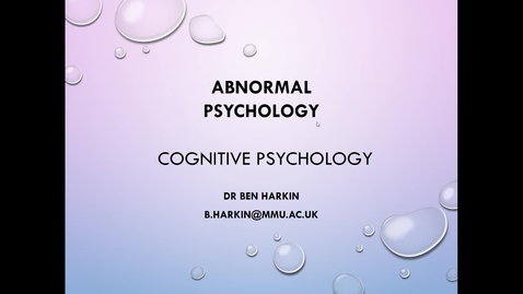 Thumbnail for entry Abnormal Psychology - Cog - Intro - L5