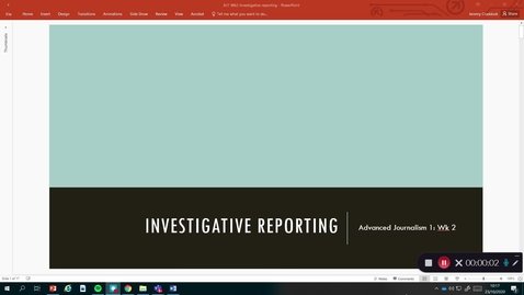Thumbnail for entry Advanced Journalism 1: Investigative Reporting