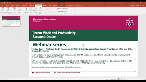 Thumbnail for Webinar - Workplace Assault: The Role of HRM and other Systems in Supporting Paramedics