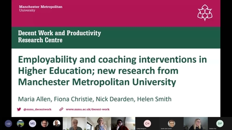Thumbnail for entry Webinar: Employability and Coaching Interventions in Higher Education