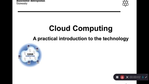 Thumbnail for entry Cloud Computing 1 - Overview
