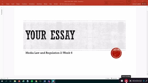 Thumbnail for entry Media Law and Regulation 2: Essay planning