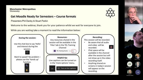 Thumbnail for entry Moodle for Semesters - Course Formats 27th June 2022