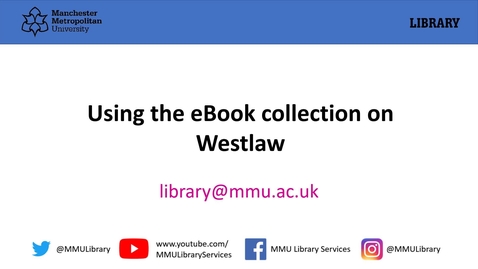 Thumbnail for Westlaw: accessing ebooks
