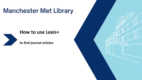 Thumbnail for Using Lexis+ to access  journal articles