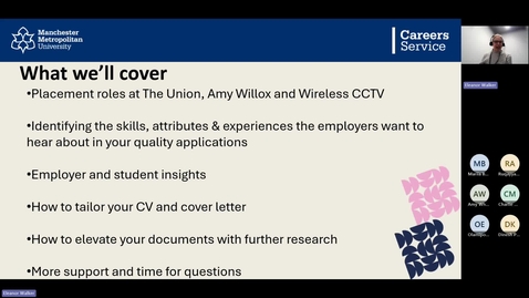 Thumbnail for Live Placement Roles in Greater Manchester: The Union, Aimee Willow Connex and Wireless CCTV Webinar