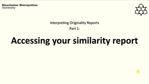 Thumbnail for entry Accessing your similarity report