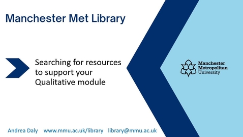 Thumbnail for Searching for resources to support your Qualitative module 